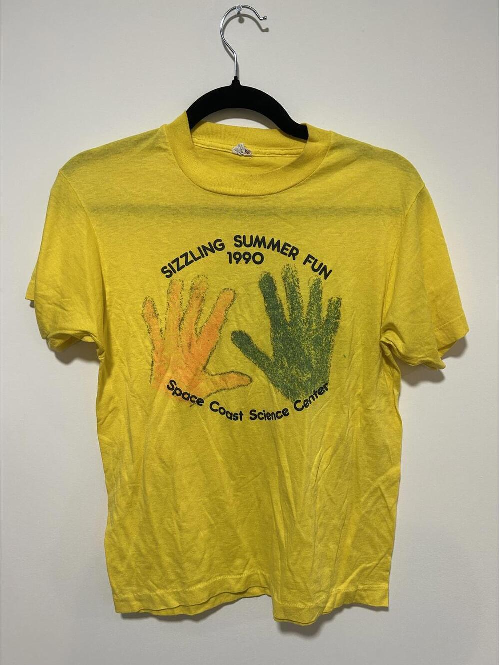 Vintage Handprint Science Center Yellow T Shirt